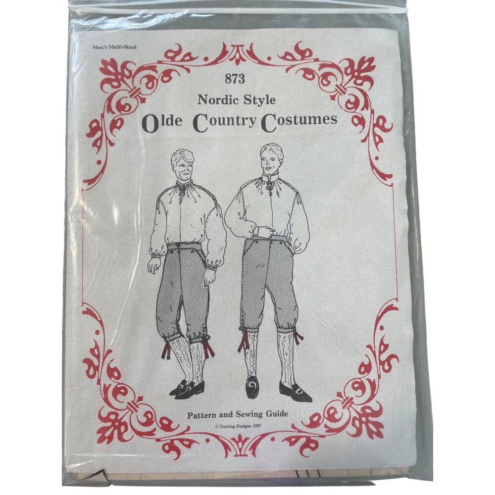 80s Olde Country Costumes Size Small-Large Mens Nordic Shirt & Knickers UNCUT